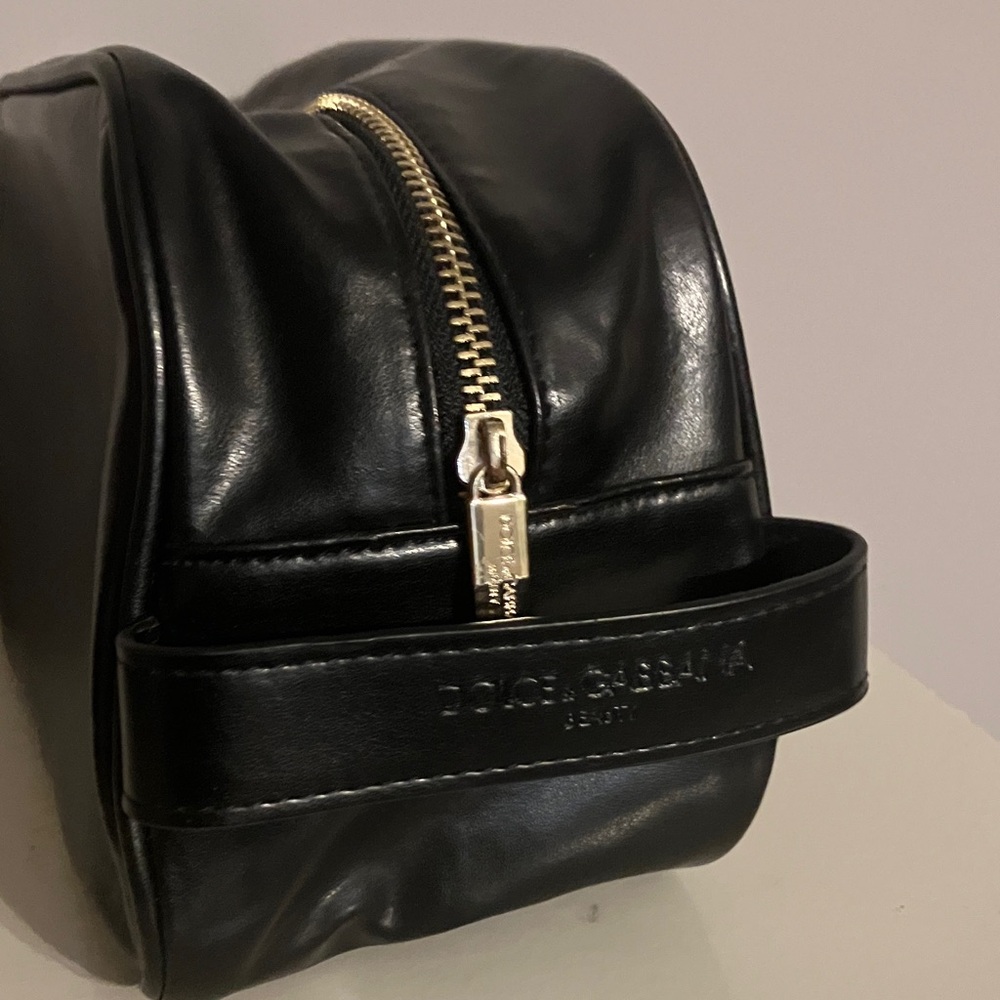 Dolce & Gabbana Black Leather Bag with Gold Zipper
